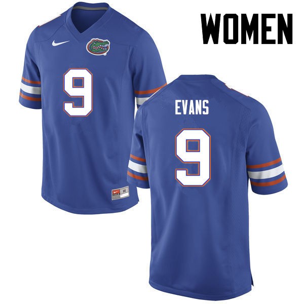 Florida Gators Women #9 Josh Evans College Football Blue